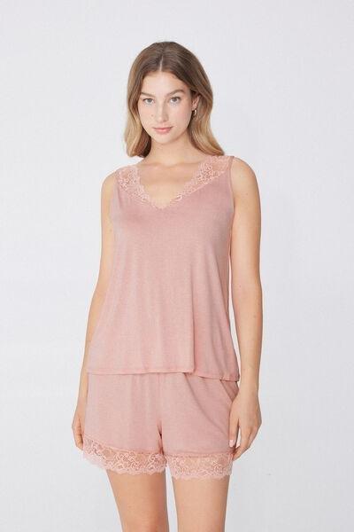 Beige Viscose Pyjama Set, , large image number 0