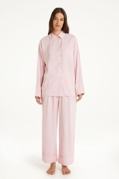 Pink Soft Canvas Oversize Long Pyjamas, , large image number 0