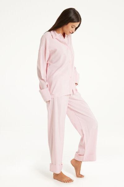 Pink Soft Canvas Oversize Long Pyjamas, , large image number 1