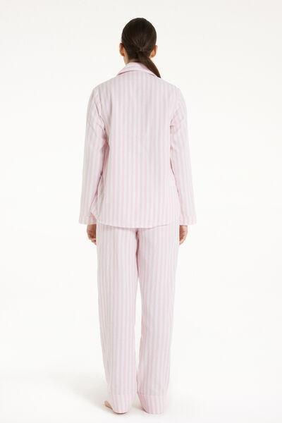 Pink Long Button-Front Flannel Pyjamas, , large image number 2