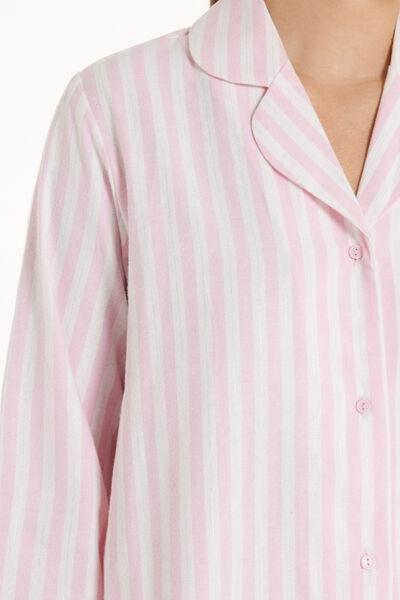 Pink Long Button-Front Flannel Pyjamas, , large image number 6