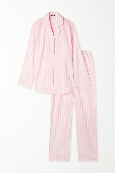 Pink Long Button-Front Flannel Pyjamas, , large image number 7