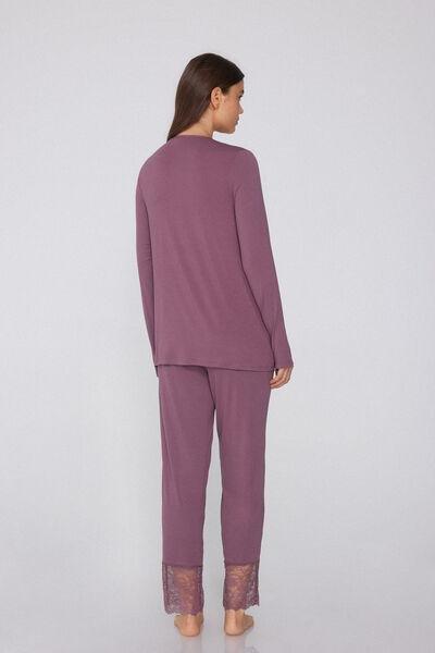 Violet Lace Frill Pyjama Set, 5701_903Y, large image number 0