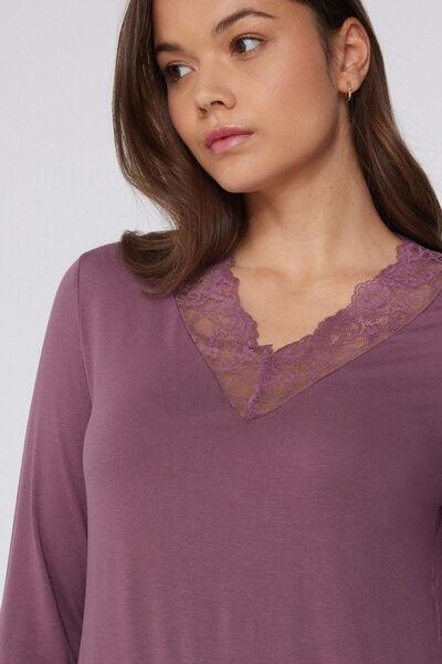 Violet Lace Frill Pyjama Set, 5701_903Y, large image number 1