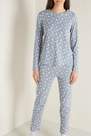 Tezenis - SKY BLUE STAR PINSTRIPE PRINT Pinstripe Star Print Long Cotton Pyjamas