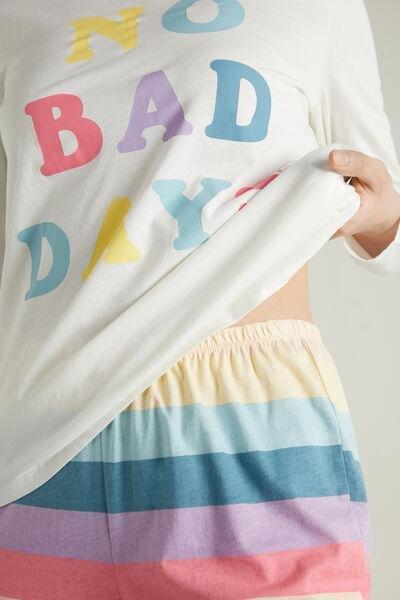 White Printed Long Cotton Pyjamas, 5701_621U, large image number 3