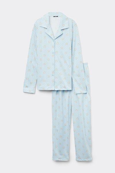 Cream Long Sleeve Pyjama Set, 5701_855W, large image number 4