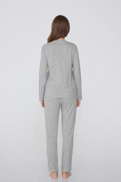 Grey Printed Pyjamas Set, 5701_887W, large image number 2
