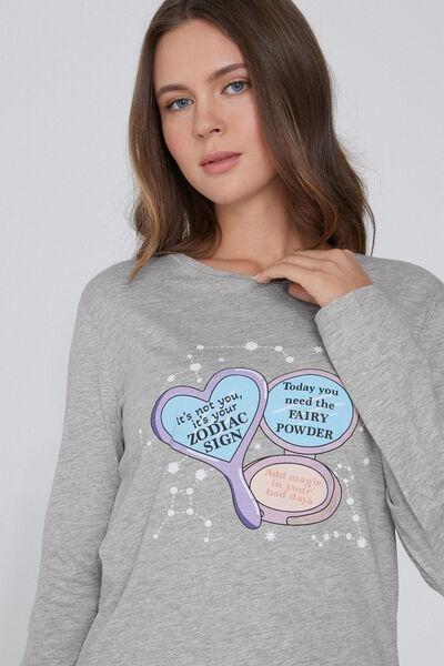 Grey Printed Pyjamas Set, 5701_887W, large image number 3