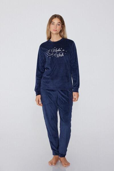 Navy Printed Pyjamas Set, 5701_172Y, large image number 1