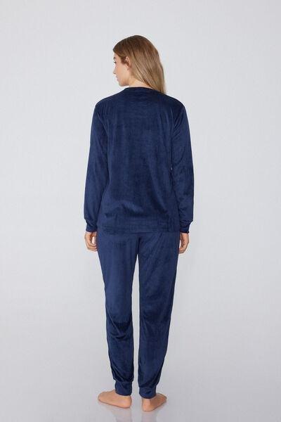 Navy Printed Pyjamas Set, 5701_172Y, large image number 2