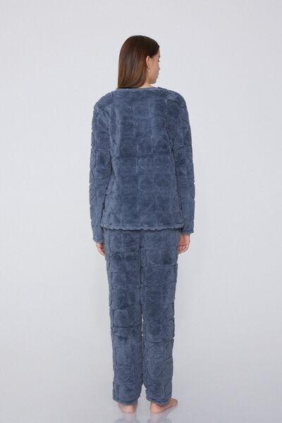 Blue Devore Heart Pyjamas Set, 5701_171Y, large image number 2