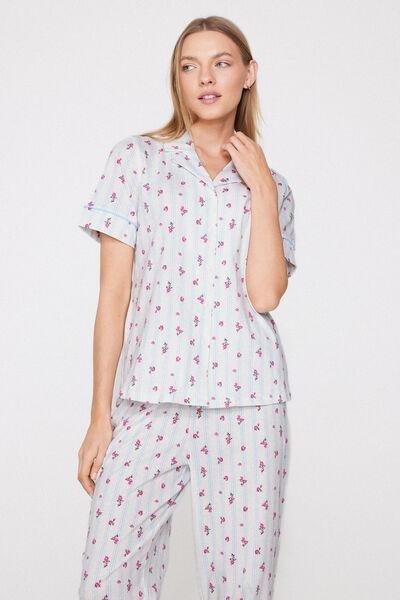 Pink Printed Cotton Pyjama Set, 5701_198Z, large image number 0