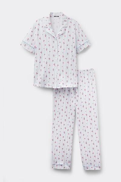 Pink Printed Cotton Pyjama Set, 5701_198Z, large image number 3