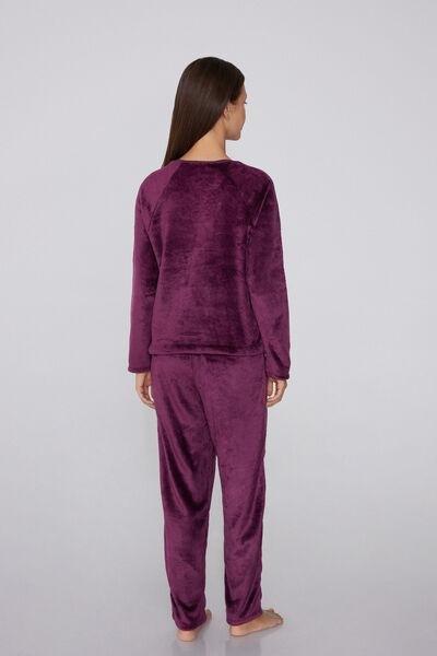 GRAPE RIC GOOD NIGHT Good Night Embroidery Long Fleece Pyjamas, 5701_973Y, large image number 2