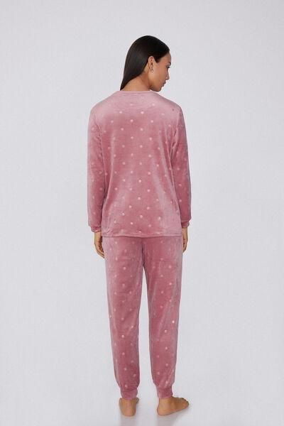 Pink Polka-Dot Microfleece Pyjama Set, 5701_938Y, medium