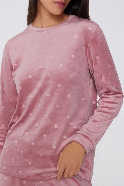 Pink Polka-Dot Microfleece Pyjama Set, 5701_938Y, large image number 1