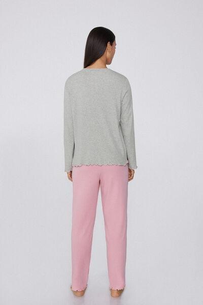 Grey Dog Patch Cotton Pyjama Set, 5701_969Y, large image number 0