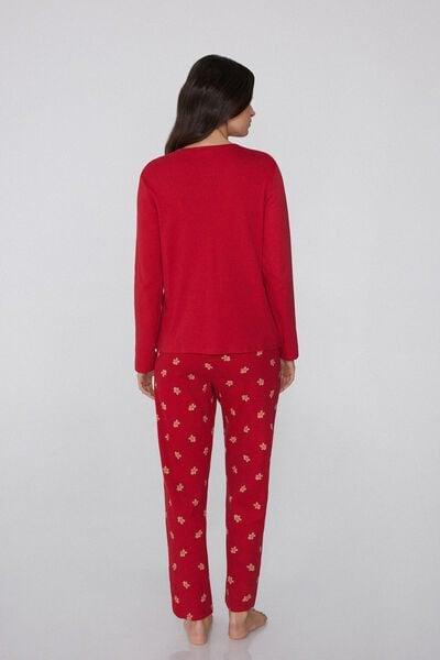 Red Gingerbread Patch Heavy Cotton Pyjama Set, 5701_972Y, large image number 1