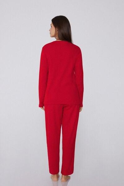 Red North Pole Patch Heavy Cotton Pyjama Set, 5701_975Y, large image number 1