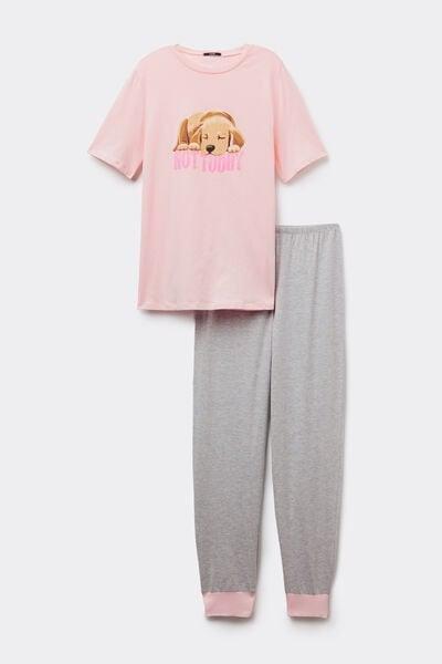 Pink Dog Printed Cotton Pyjama Set, 5701_203Z, large image number 3