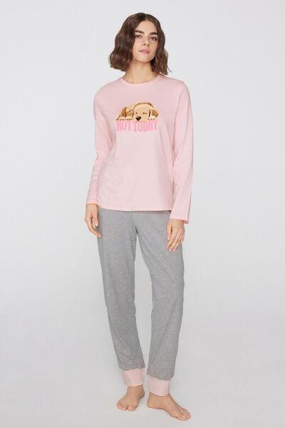 Pink Printed Cotton Pyjama Set, 5701_203Z, medium