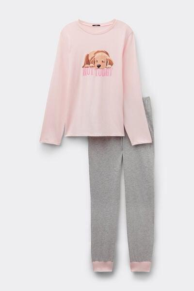 Pink Printed Cotton Pyjama Set, 5701_203Z, large image number 3