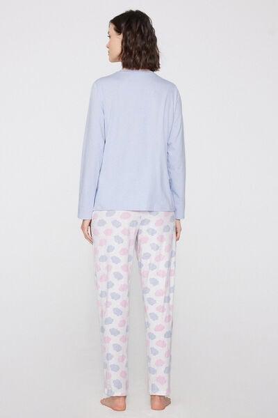 Blue Cloud Print Cotton Pyjama Set, 5701_166Z, large image number 0