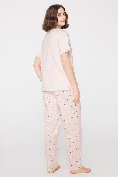 Pink Printed Cotton Pyjama Set, 5701_204Z, large image number 1