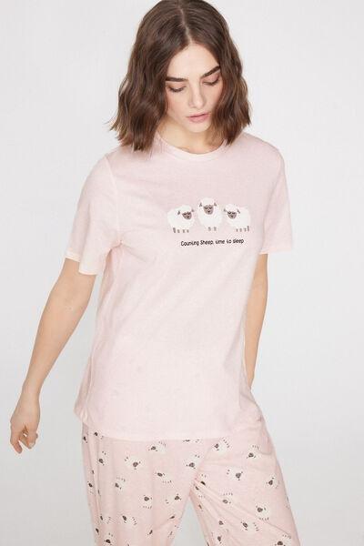 Pink Printed Cotton Pyjama Set, 5701_204Z, large image number 2