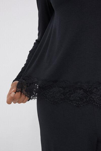 Black Long-Sleeved Pyjama Set, , large image number 3