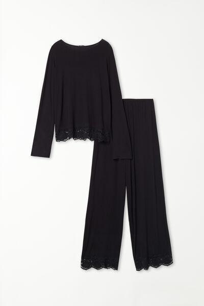 Black Long-Sleeved Pyjama Set, , large image number 4
