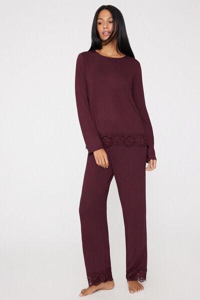 Brown Long Viscose Pyjama Set, 5701_581Z, medium