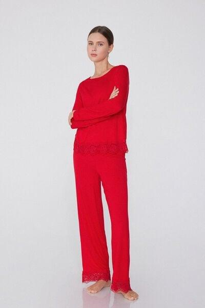 Red Long-Sleeved Pyjama Set, 5701_873V, medium