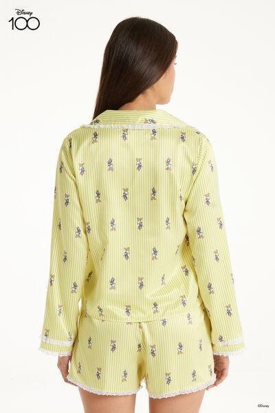 Yellow Disney Short Satin Button-Down Pyjamas Set, , large image number 2