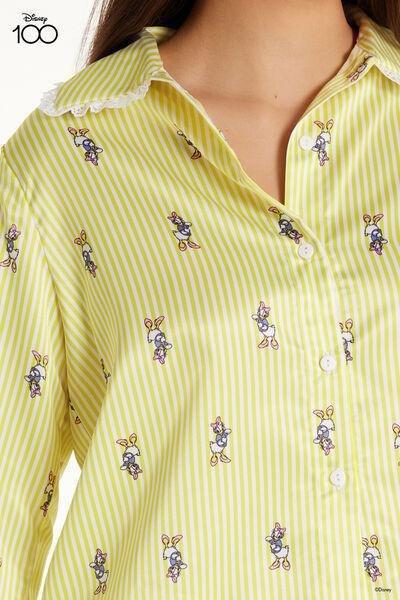 Yellow Disney Short Satin Button-Down Pyjamas Set, , large image number 3