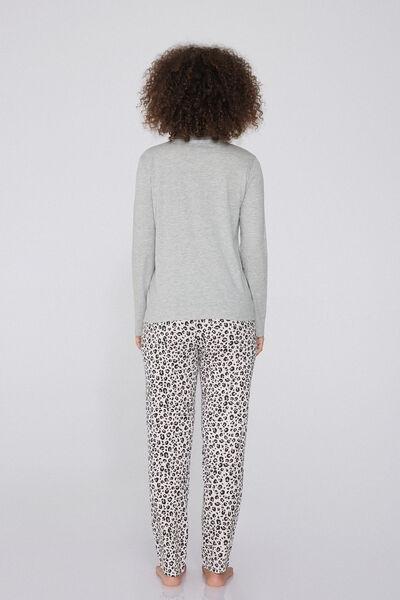Grey Printed Pyjamas Set, , large image number 1