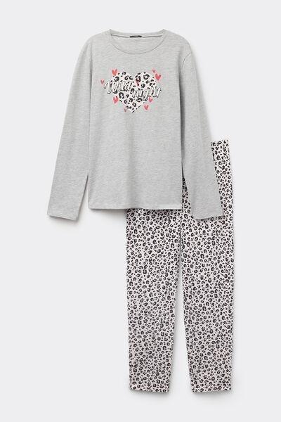 Grey Printed Pyjamas Set, 5701_379Y, large image number 6