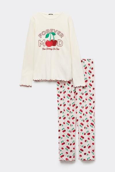 Multicolour Cherry Print Pyjamas, , large image number 3