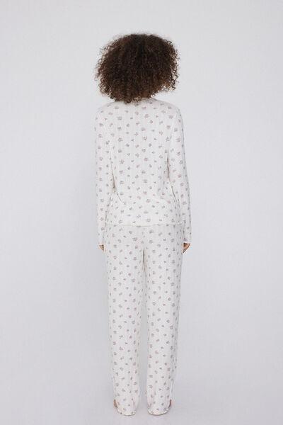 White Printed Pyjama Set, 5701_384Y, large image number 1