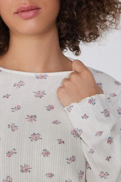 White Printed Pyjama Set, 5701_384Y, large image number 2