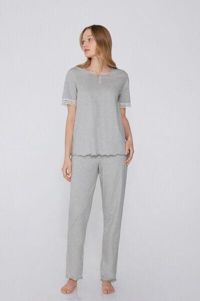Grey Delicate Pyjama Set, , large image number 0