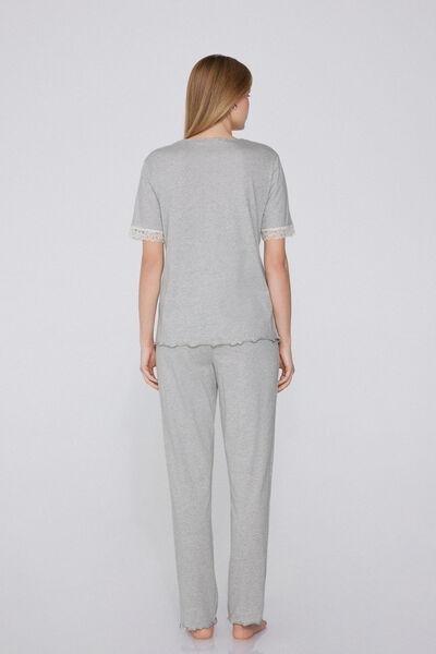 Grey Delicate Pyjama Set, , large image number 1