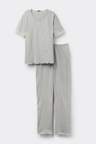 Grey Delicate Pyjama Set, , large image number 3