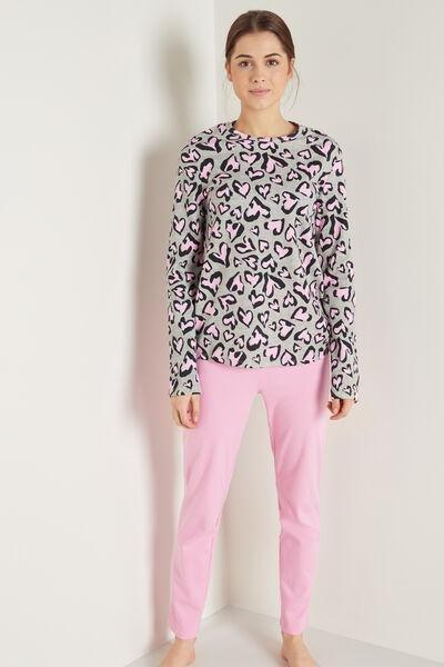 Grey Long Cotton Pyjamas, 5701_602U, large image number 1