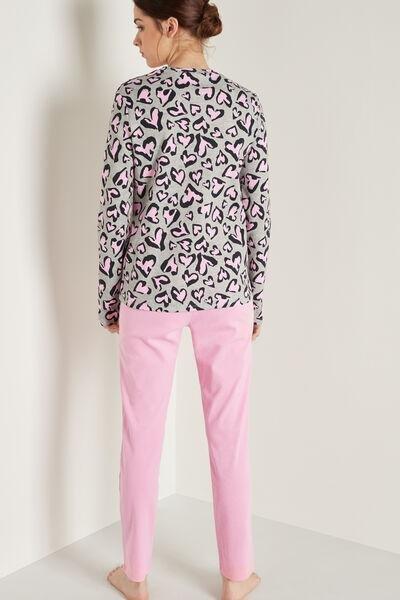 Grey Long Cotton Pyjamas, 5701_602U, large image number 2
