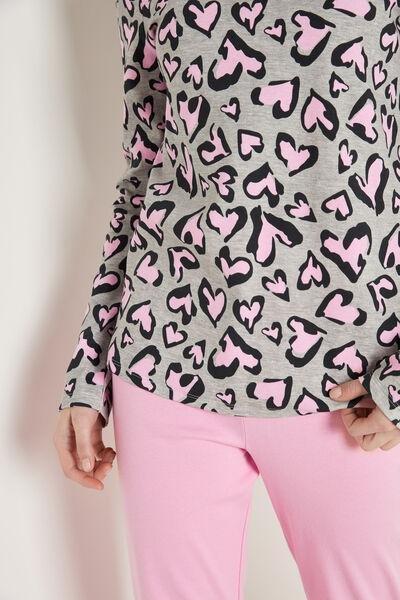Grey Long Cotton Pyjamas, 5701_602U, large image number 3