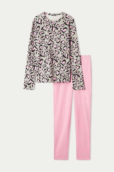 Grey Long Cotton Pyjamas, 5701_602U, large image number 4