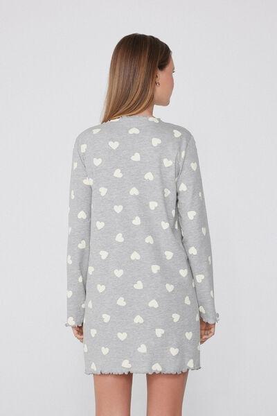 Grey Heart Print Nightdress, 5701_179Y, large image number 1