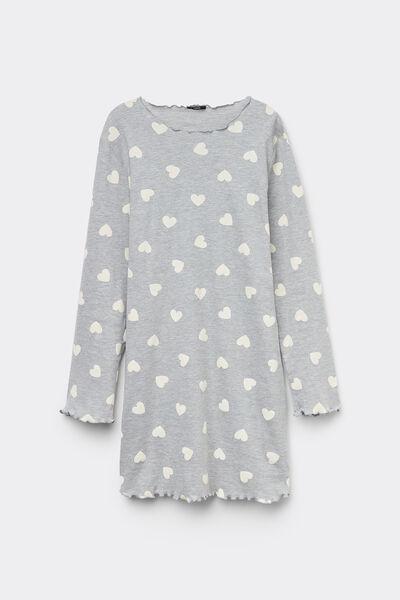 Grey Heart Print Nightdress, 5701_179Y, large image number 3